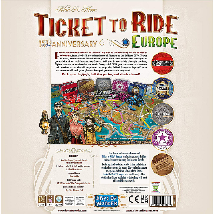 Ticket to Ride Europe:15th Anniversary Edition image