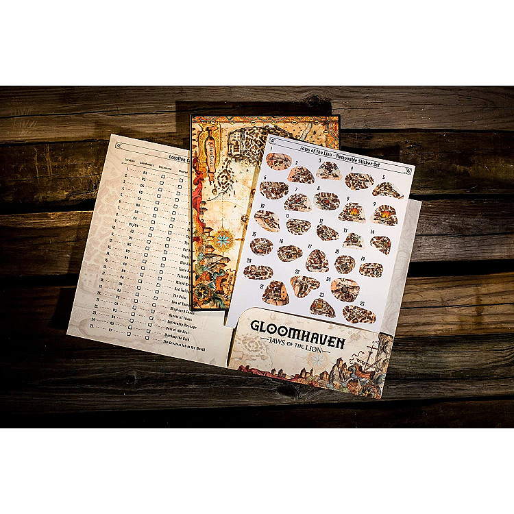 Gloomhaven Jaws of The Lion Removable Sticker Set & Map image