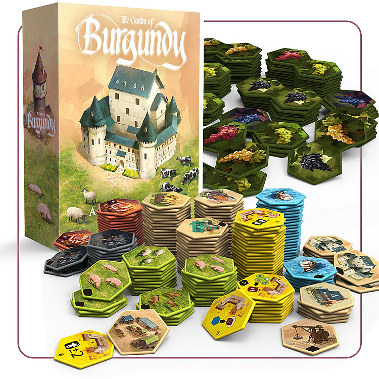 The Castles of Burgundy:Special Edition Acrylic upgraded Hex Tiles image