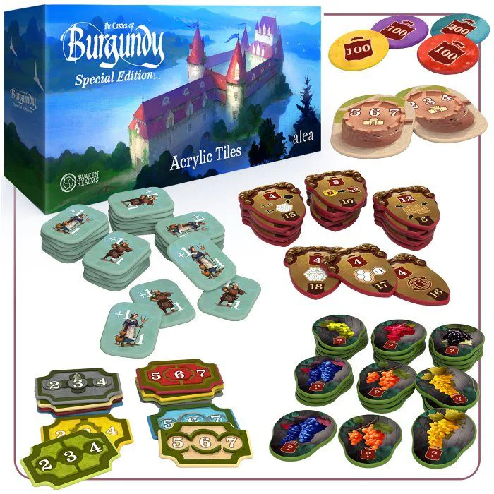 The Castles of Burgundy:Special Edition Acrylic upgraded Tokens Imported Games, All Products image
