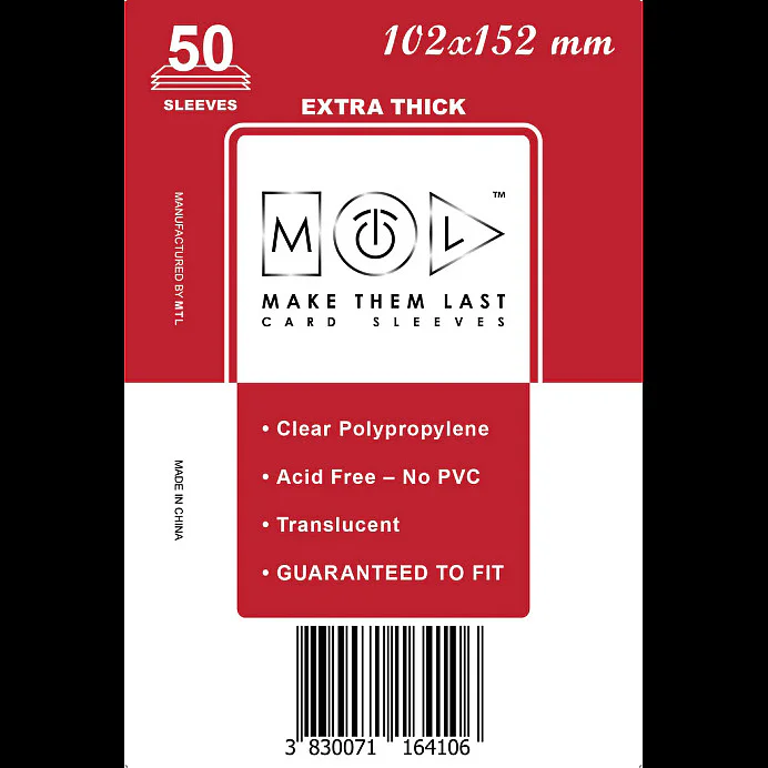 MTL TOSKB 102x152 mm 50pcs Thick Card Sleeves