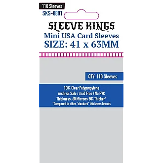 Sleeve Kings 8801 Mini USA Card Sleeves (41x63mm) - 110 Pack