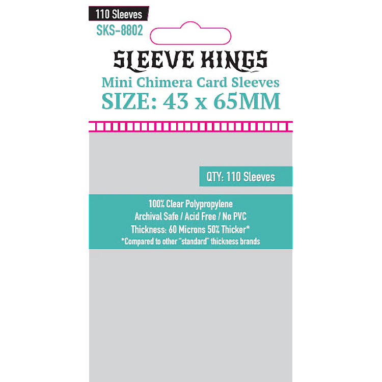 Sleeve Kings 8802 Mini Chimera Card Sleeves (43x65mm) - 110 Pack image