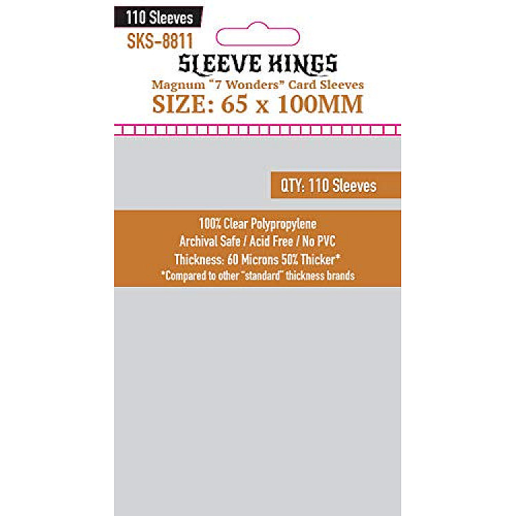 Sleeve Kings 8811 Magnum 7 Wonders Card Sleeves (65x100mm) - 110 Pack image