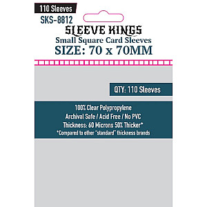 Sleeve Kings 8812 Small Square Card Sleeves (70x70mm) - 110 Pack