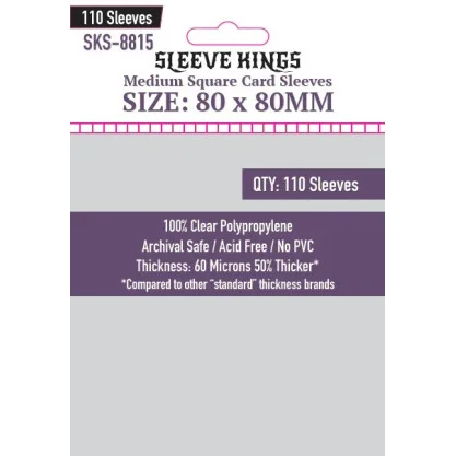 Showing image for Sleeve Kings 8815 Medium Square Card Sleeves (80x80mm) - 110 Pack Sleeve Kings 8815 Medium Square Card Sleeves (80x80mm) - 110 Pack All Board Games, Accessories, Card Sleeves, All Products image