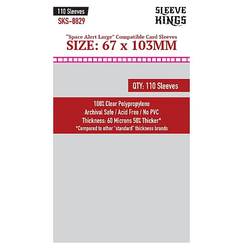 Sleeve Kings 8829 Space Alert Compatible Sleeves (67x103mm) -110 Pack image