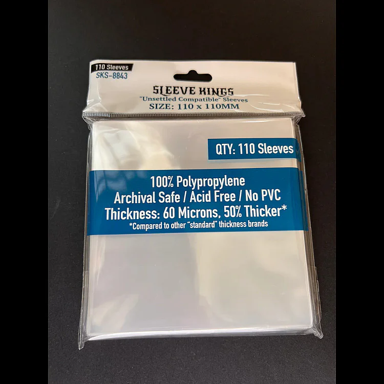 Showing image for Sleeve Kings 8843 Unsettled Compatible Sleeves (110 X 110 MM) -110 Pack Sleeve Kings 8843 Unsettled Compatible Sleeves (110 X 110 MM) -110 Pack Accessories, Card Sleeves, All Products image
