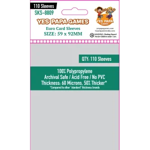 Yes Papa Games  8809 Euro Card Sleeves (59x92mm) - 110 Pack
