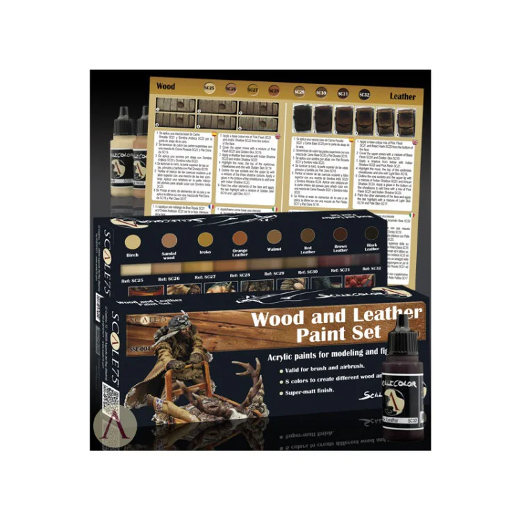 Scale 75 Wood and Leather Paint Set
